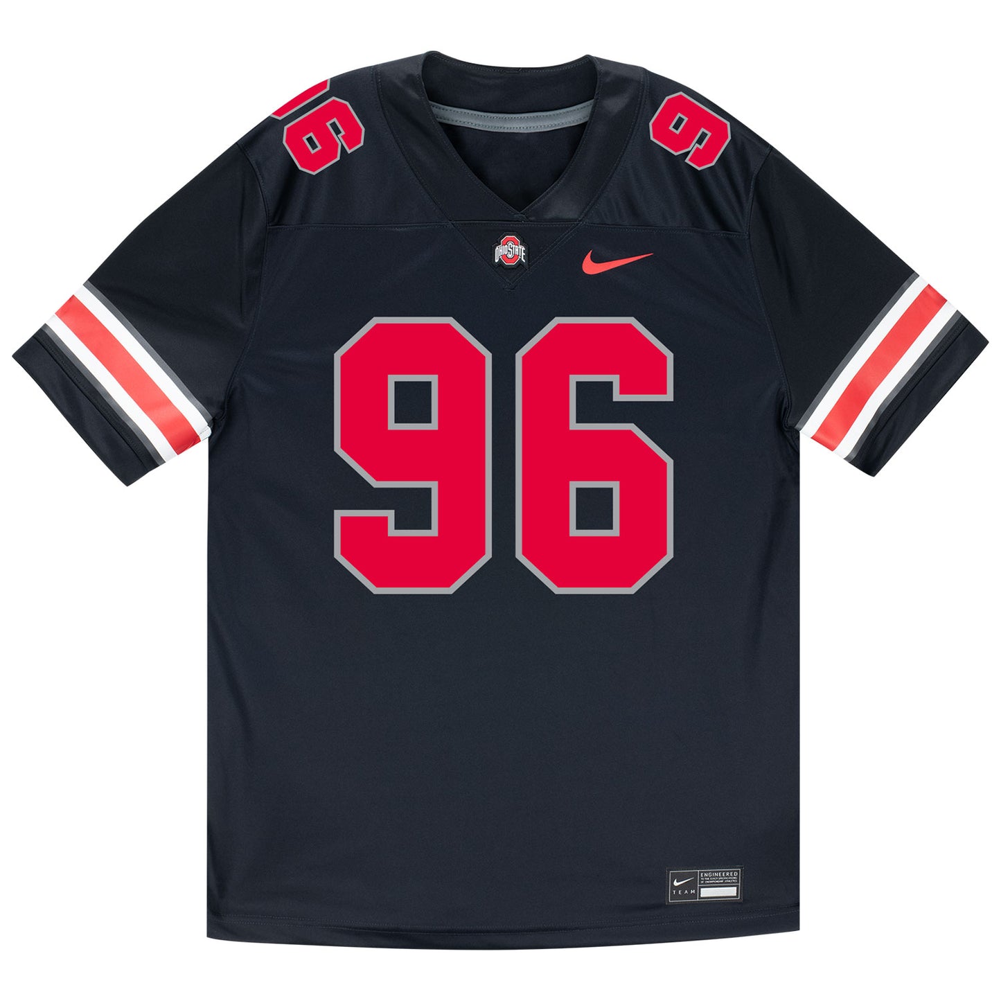 Ohio State Buckeyes Nike #96 Eddrick Houston Student Athlete Black Football Jersey - Front View