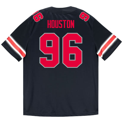 Ohio State Buckeyes Nike #96 Eddrick Houston Student Athlete Black Football Jersey - Back View