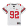 Ohio State Buckeyes Caden Curry Nike #92 Student Athlete White Football Jersey - Front View