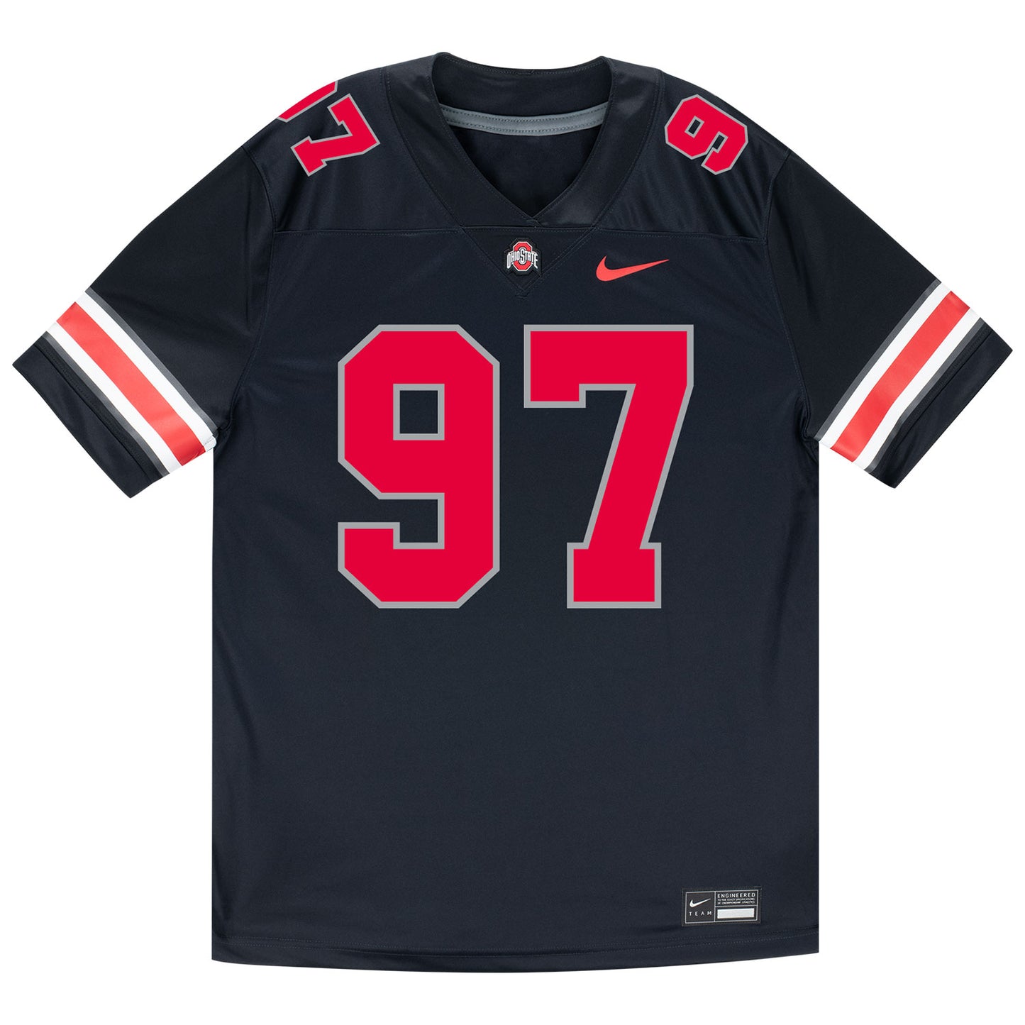 Ohio State Buckeyes Nike #97 Kenyetta Jackson Jr. Student Athlete Black Football Jersey - Front View
