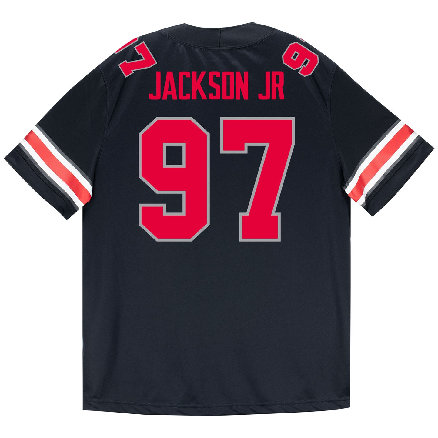 Ohio State Buckeyes Nike #97 Kenyetta Jackson Jr. Student Athlete Black Football Jersey - Back View