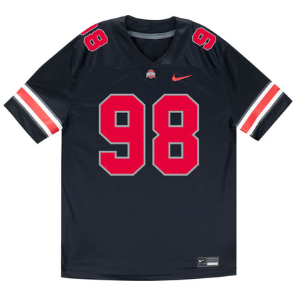 Ohio State Buckeyes Nike #98 Kayden McDonald Student Athlete Black Football Jersey - Front View