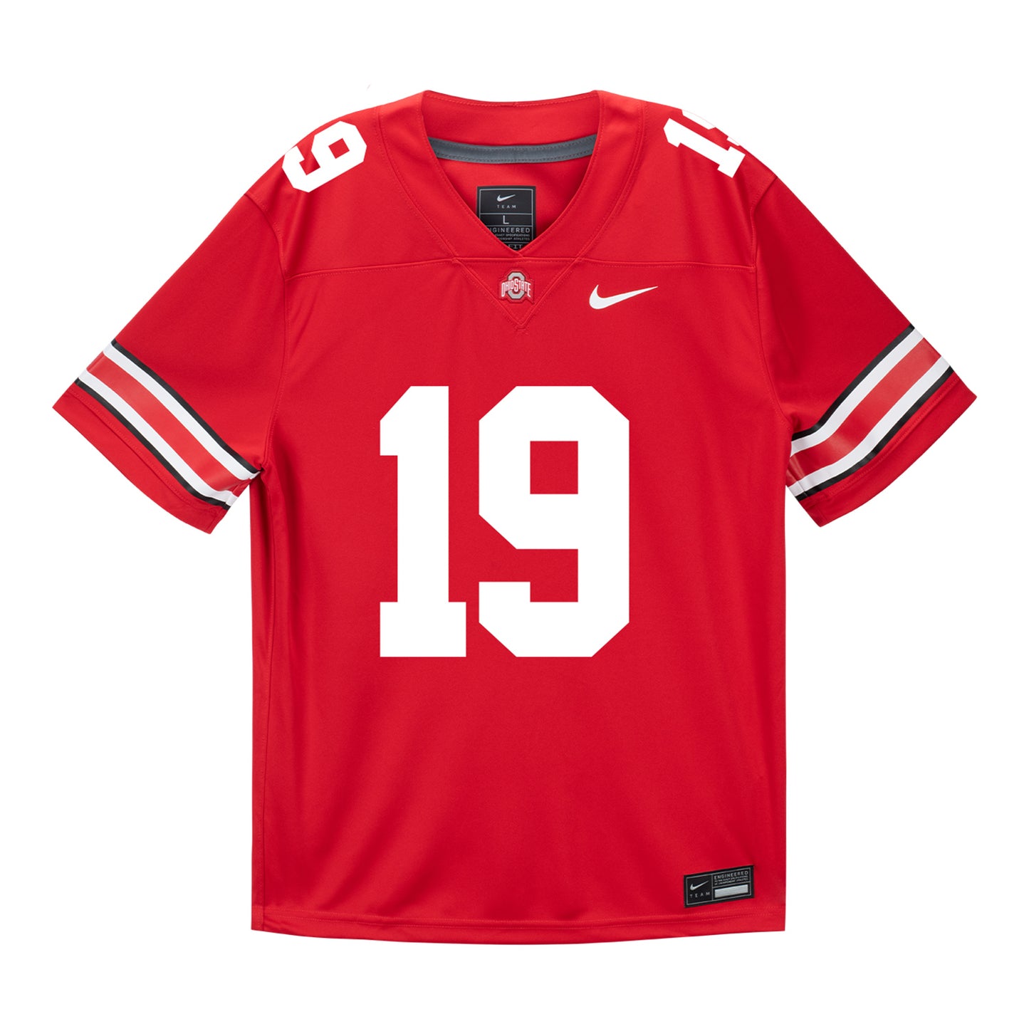 Ohio State Buckeyes Nike #19 Nicholas McLarty Student Athlete Scarlet Football Jersey - Front View