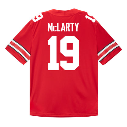 Ohio State Buckeyes Nike #19 Nicholas McLarty Student Athlete Scarlet Football Jersey - Back View