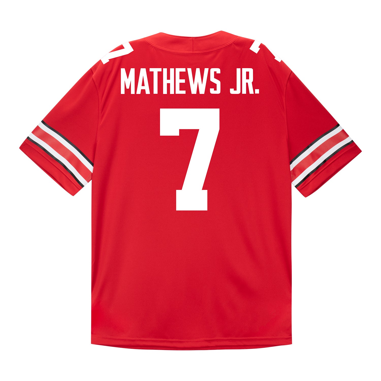 Ohio State Buckeyes Nike #7 Jermaine Mathews Jr.  Student Athlete Scarlet Football Jersey - Back View