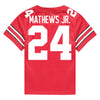 Ohio State Buckeyes Nike #24 Jermaine Mathews Jr.  Student Athlete Scarlet Football Jersey - Back View