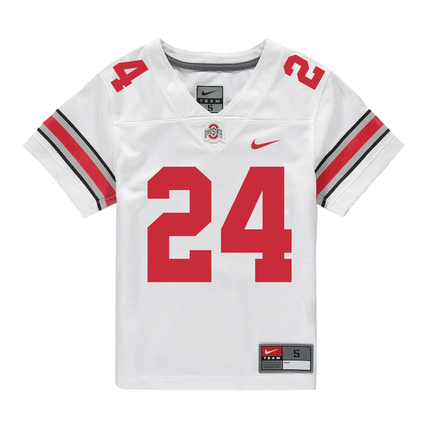 Ohio State Buckeyes Nike #24 Jermaine Mathews Jr. Student Athlete White Football Jersey - Front View