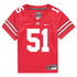 Ohio State Buckeyes Nike #51 Luke Montgomery Student Athlete Scarlet Football Jersey - Front View