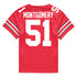 Ohio State Buckeyes Nike #51 Luke Montgomery Student Athlete Scarlet Football Jersey - Back View