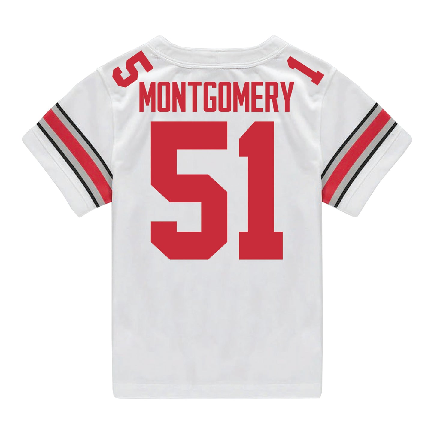 Ohio State Buckeyes Nike #51 Luke Montgomery Student Athlete White Football Jersey - Back View