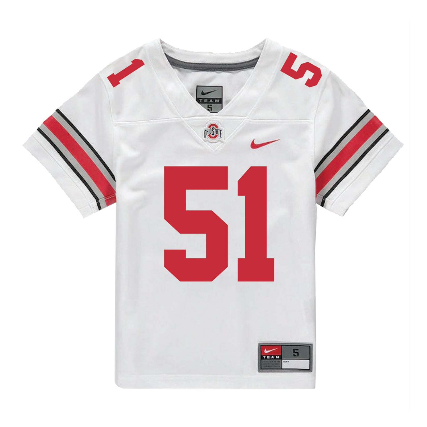 Ohio State Buckeyes Nike #51 Luke Montgomery Student Athlete White Football Jersey - Front View