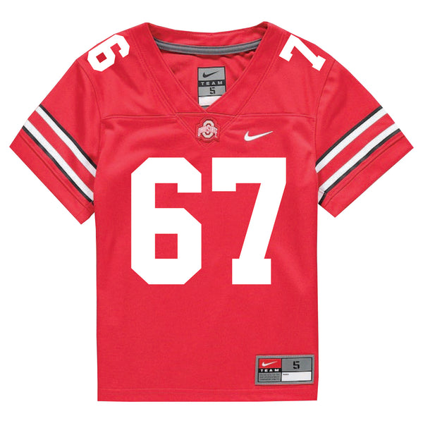 Ohio State Buckeyes Nike #67 Austin Siereveld Student Athlete Scarlet Football Jersey - Front View