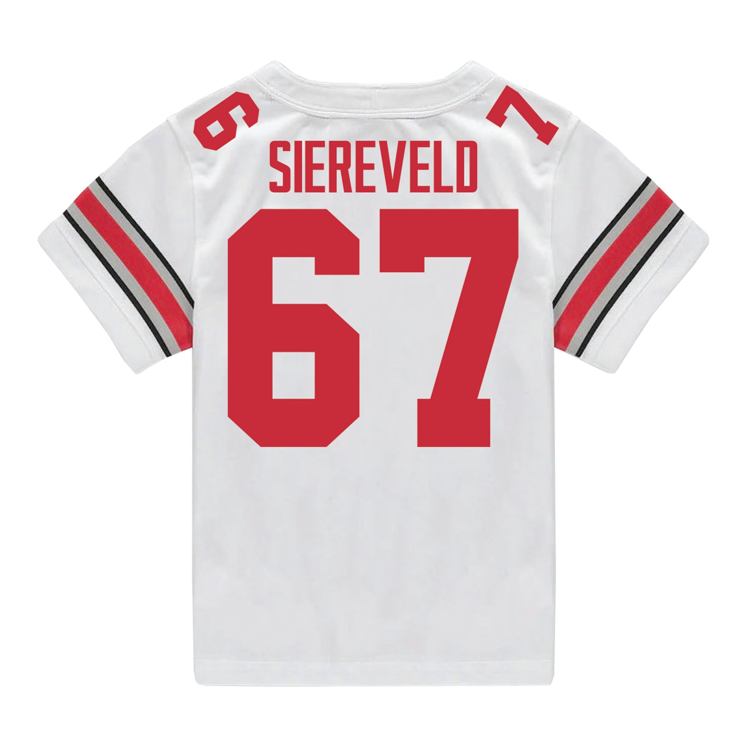 Ohio State Buckeyes Nike #67 Austin Siereveld Student Athlete White Football Jersey - Back View