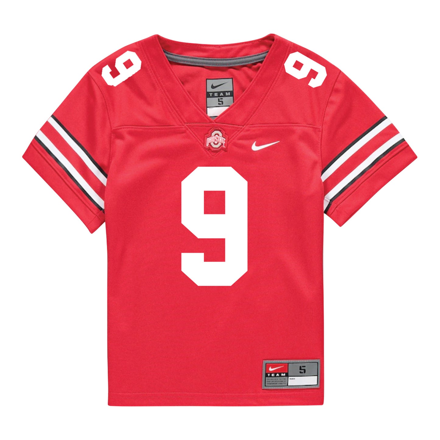 Ohio State Buckeyes Nike #9 Malik Hartford Student Athlete Scarlet Football Jersey - Front View