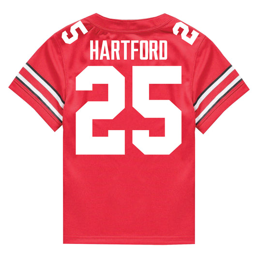 Ohio State Buckeyes Nike #25 Malik Hartford Student Athlete Scarlet Football Jersey - Back View