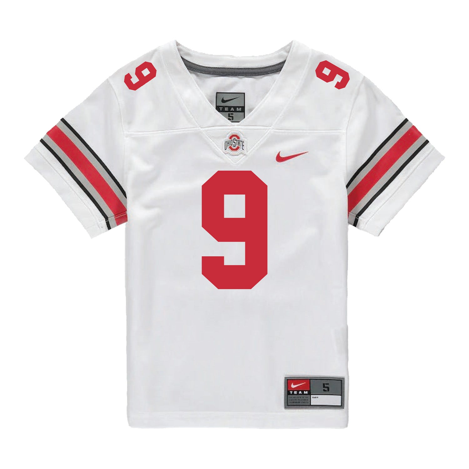 Ohio State Buckeyes Nike #9 Malik Hartford Student Athlete White Football Jersey - Front View