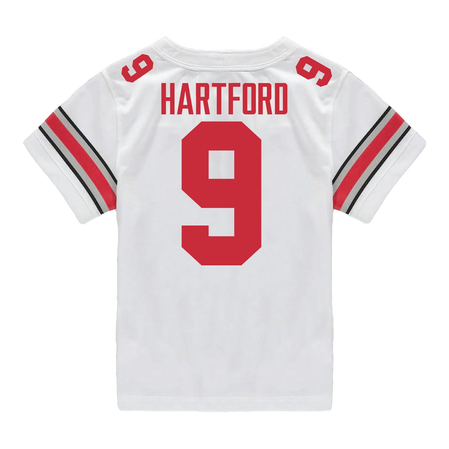 Ohio State Buckeyes Nike #9 Malik Hartford Student Athlete White Football Jersey - Back View