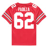 Ohio State Buckeyes Nike #62 Joshua Padilla Student Athlete Scarlet Football Jersey - Back View