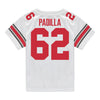 Ohio State Buckeyes Nike #62 Joshua Padilla Student Athlete White Football Jersey - Back View