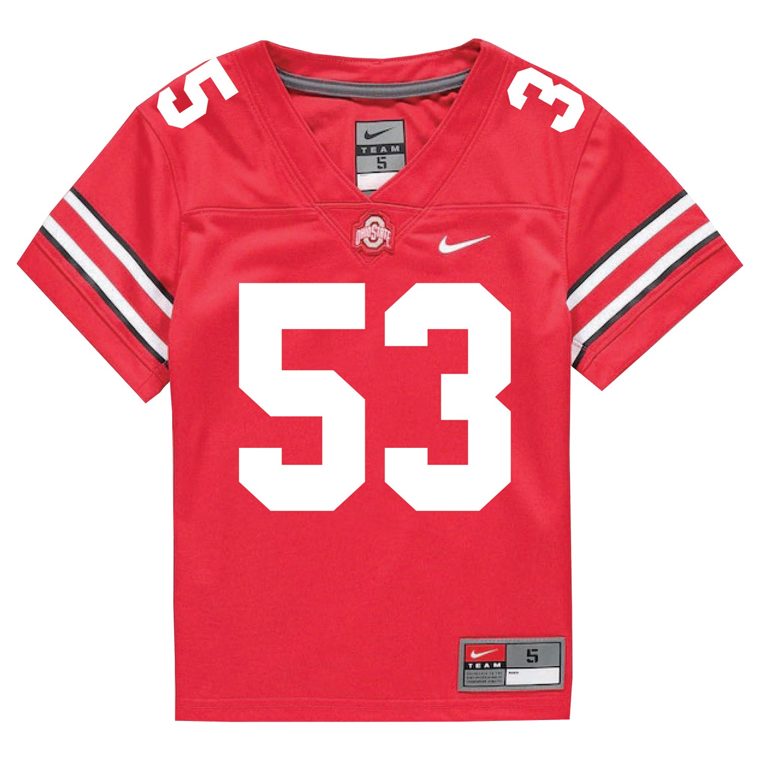 Ohio State Buckeyes Nike #53 Will Smith Jr. Student Athlete Scarlet Football Jersey - Front View