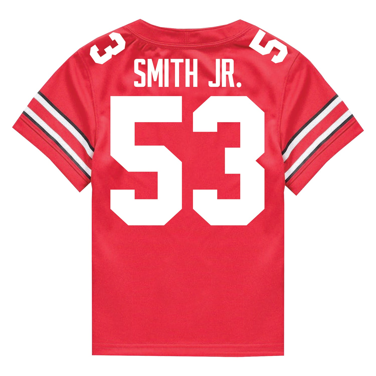 Ohio State Buckeyes Nike #53 Will Smith Jr. Student Athlete Scarlet Football Jersey - Back View