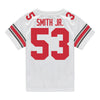 Ohio State Buckeyes Nike #53 Will Smith Jr. Student Athlete White Football Jersey - Back View