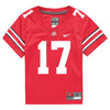 Ohio State Buckeyes Nike #17 Carnell Tate Student Athlete Scarlet Football Jersey - Front View