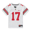 Ohio State Buckeyes Nike #17 Carnell Tate Student Athlete White Football Jersey - Front View