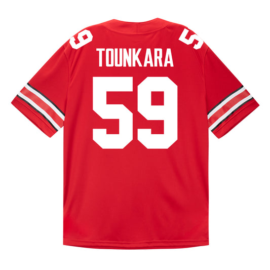Ohio State Buckeyes Nike #59 Ahmed Tounkara Student Athlete Scarlet Football Jersey - Back View