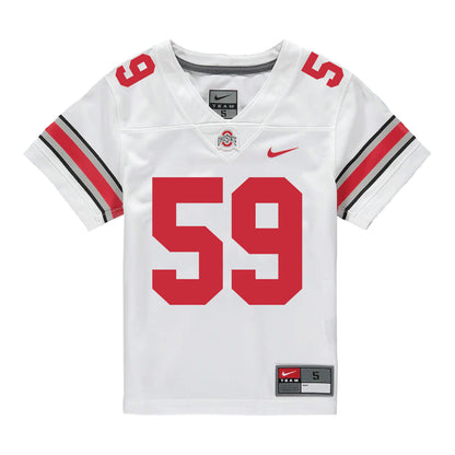Ohio State Buckeyes Nike #59 Ahmed Tounkara Student Athlete White Football Jersey - Front View