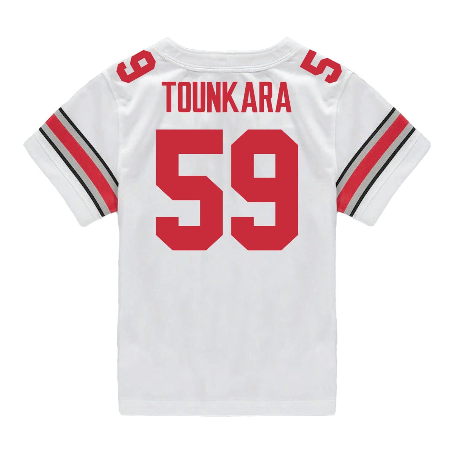 Ohio State Buckeyes Nike #59 Ahmed Tounkara Student Athlete White Football Jersey - Back View
