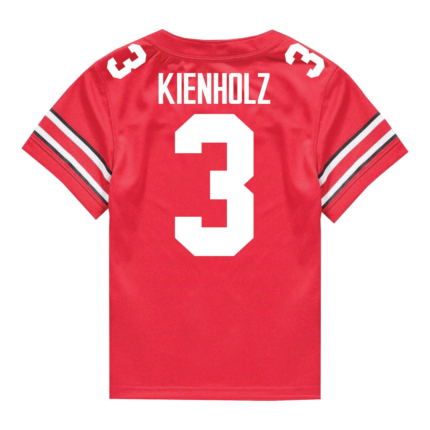 Ohio State Buckeyes Nike #3 Lincoln Kienholz Student Athlete Scarlet Football Jersey - Back View