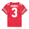 Ohio State Buckeyes Nike #3 Lincoln Kienholz Student Athlete Scarlet Football Jersey - Back View