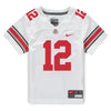 Ohio State Buckeyes Nike #12 Lincoln Kienholz Student Athlete White Football Jersey - In White - Front View