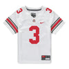 Ohio State Buckeyes Nike #3 Lincoln Kienholz Student Athlete White Football Jersey - Front View