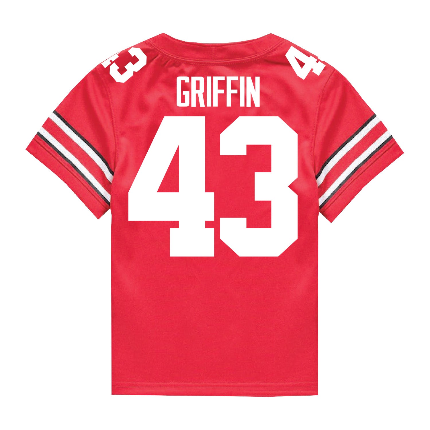 Ohio State Buckeyes Nike #43 Diante Griffin Student Athlete Scarlet Football Jersey - In Scarlet - Back View