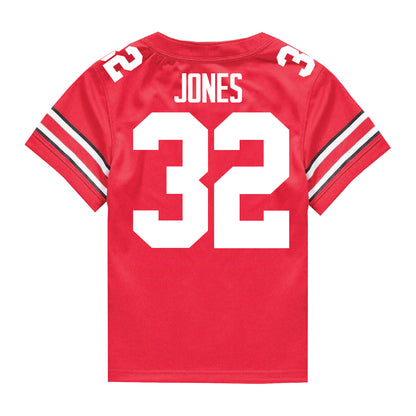 Ohio State Buckeyes Nike #32 Brenten Jones Student Athlete Scarlet Football Jersey - In Scarlet - Back View