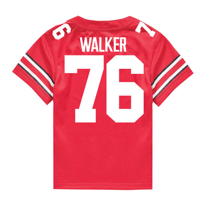 Ohio State Buckeyes Nike #76 Miles Walker Student Athlete Scarlet Football Jersey - In Scarlet - Back View