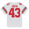 Ohio State Buckeyes Nike #43 Diante Griffin Student Athlete White Football Jersey - In White - Back View