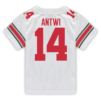 Ohio State Buckeyes Nike #14 Kojo Antwi Student Athlete White Football Jersey - In White - Back View