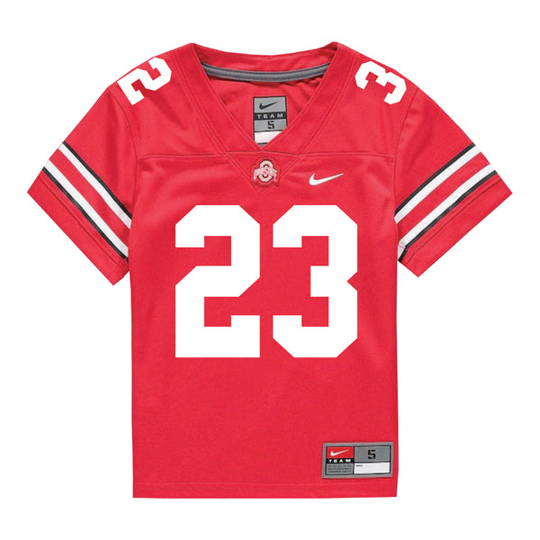 Ohio State Buckeyes Nike #23 Nolan Baudo Student Athlete Scarlet Football Jersey - Front View