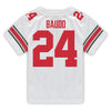 Ohio State Buckeyes Nike #24 Nolan Baudo Student Athlete White Football Jersey - In White - Back View