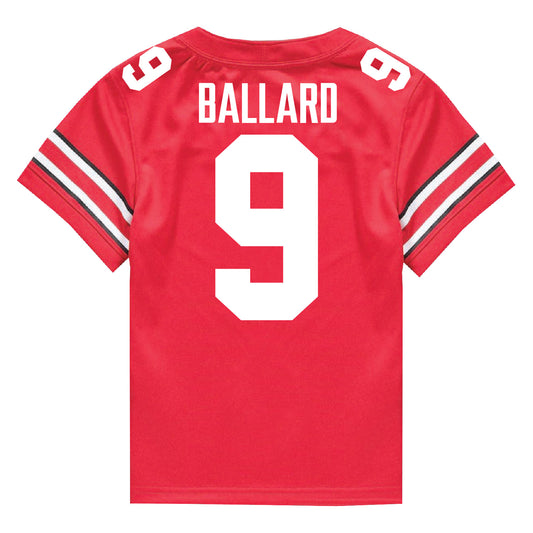 Ohio State Buckeyes Nike #9 Jayden Ballard Student Athlete Scarlet Football Jersey - In Scarlet - Back View