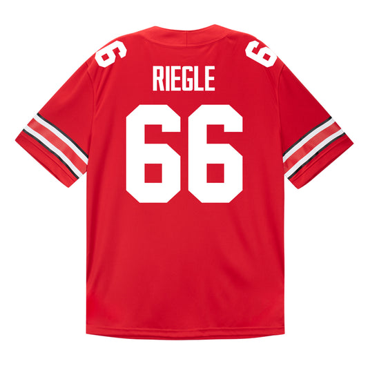 Ohio State Buckeyes Nike #66 Nate Riegle Student Athlete Scarlet Football Jersey - Back View