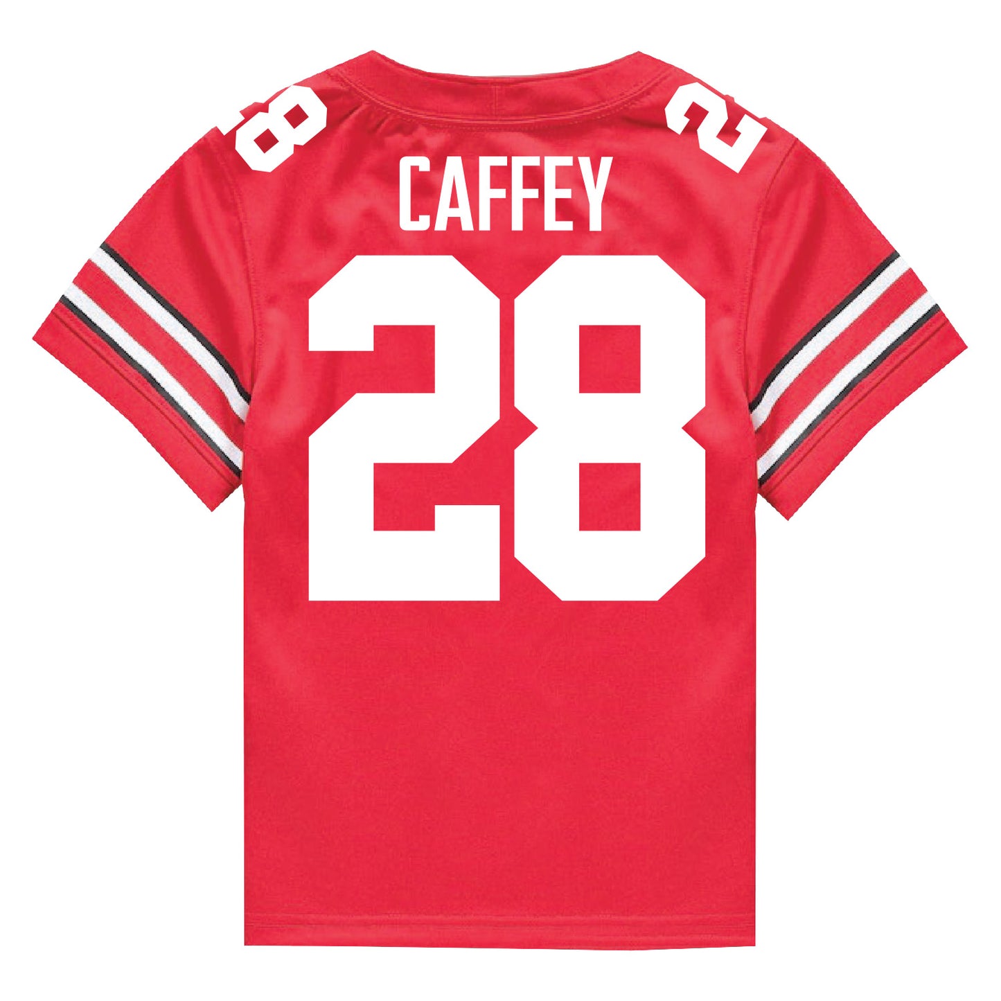 Ohio State Buckeyes Nike #28 TC Caffey Student Athlete Scarlet Football Jersey - In Scarlet - Back View