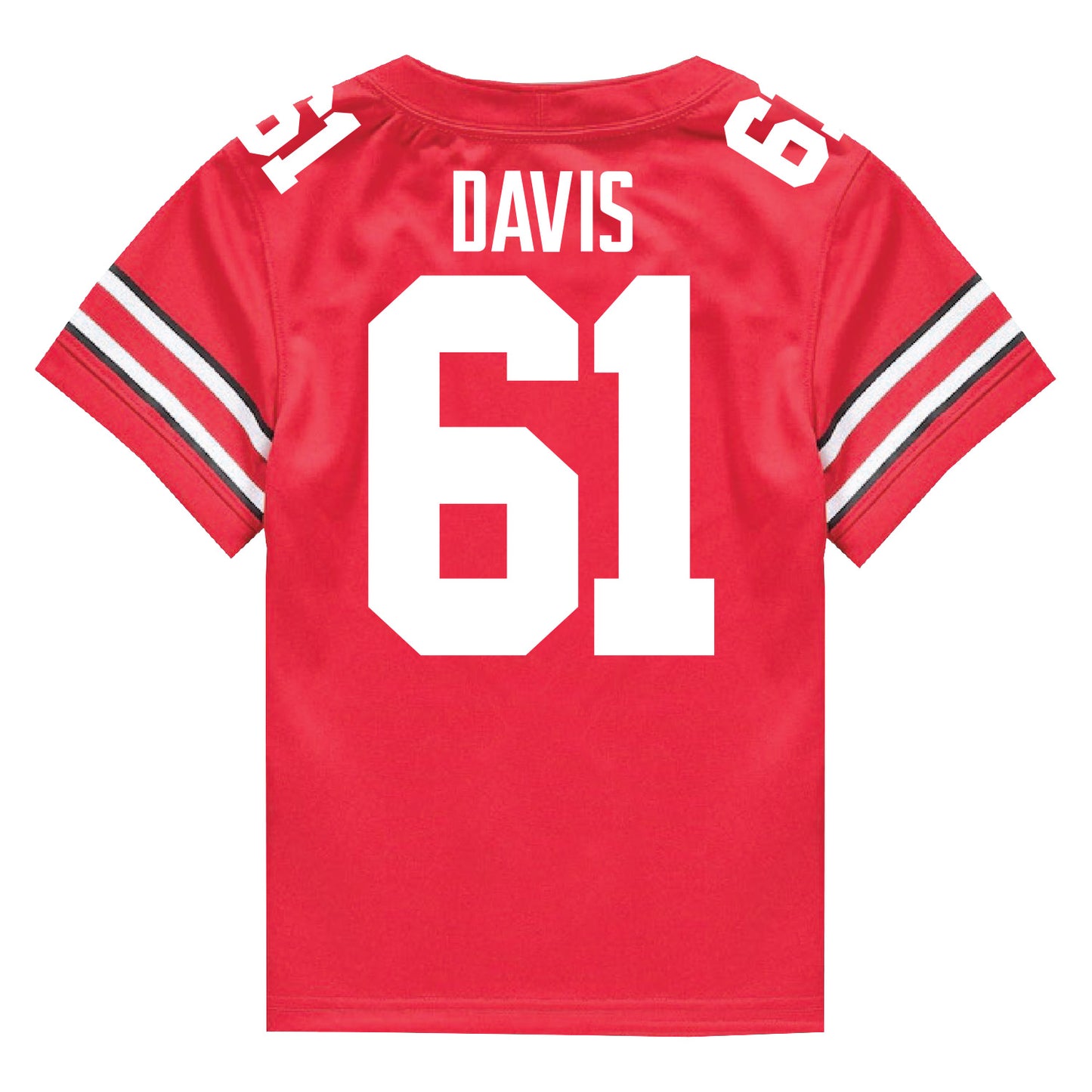 Ohio State Buckeyes Nike #61 Caden Davis Student Athlete Scarlet Football Jersey - In Scarlet - Back View