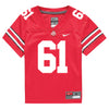 Ohio State Buckeyes Nike #61 Caden Davis Student Athlete Scarlet Football Jersey - In Scarlet - Front View