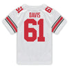 Ohio State Buckeyes Nike #61 Caden Davis Student Athlete White Football Jersey - In White - Back View