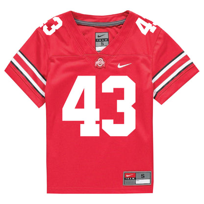 Ohio State Buckeyes Nike #43 John Ferlmann Student Athlete Scarlet Football Jersey - In Scarlet - Front View