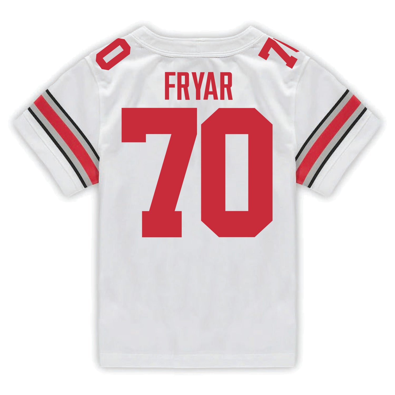 Ohio State Buckeyes Nike #70 Josh Fryar Student Athlete White Football Jersey - In White - Back View